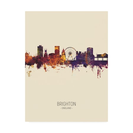 Michael Tompsett 'Brighton England Skyline Portrait III' Canvas Art,14x19